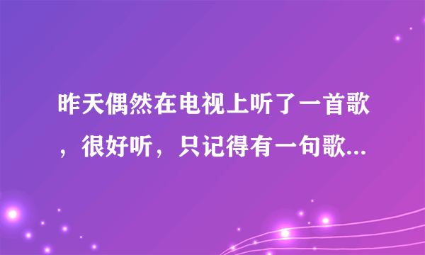 昨天偶然在电视上听了一首歌，很好听，只记得有一句歌词“这一刻，千山已沉默”。求求这首歌的名字啊。。