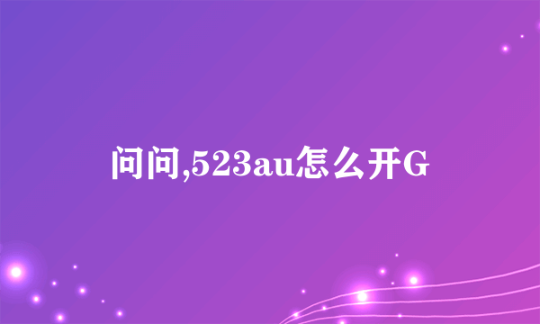 问问,523au怎么开G