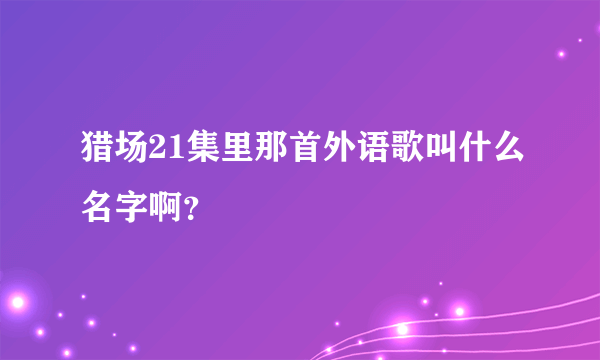 猎场21集里那首外语歌叫什么名字啊？