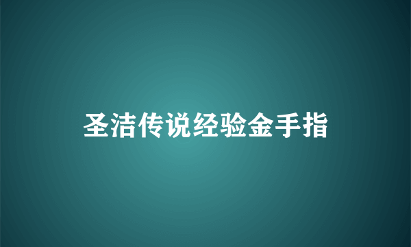 圣洁传说经验金手指