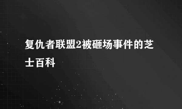 复仇者联盟2被砸场事件的芝士百科