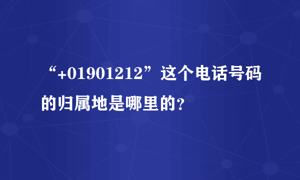 “+01901212”这个电话号码的归属地是哪里的？