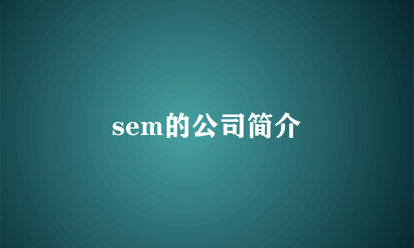 sem的公司简介