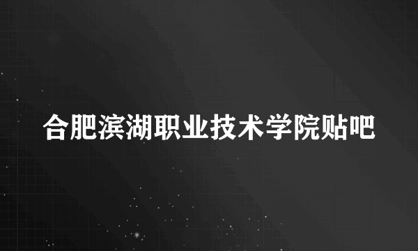 合肥滨湖职业技术学院贴吧