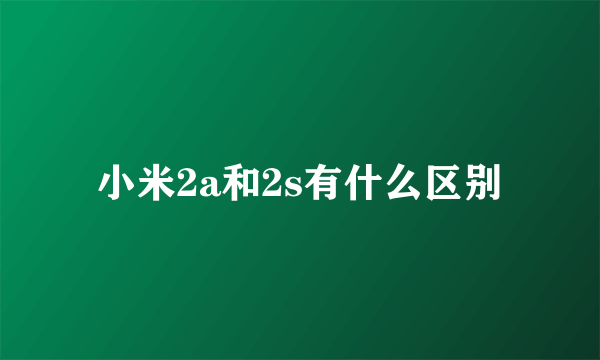 小米2a和2s有什么区别