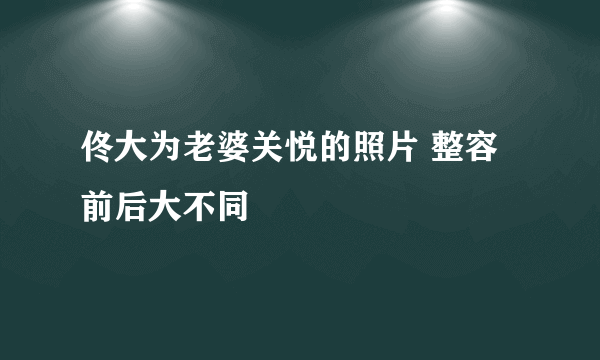 佟大为老婆关悦的照片 整容前后大不同