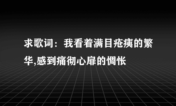 求歌词：我看着满目疮痍的繁华,感到痛彻心扉的惆怅