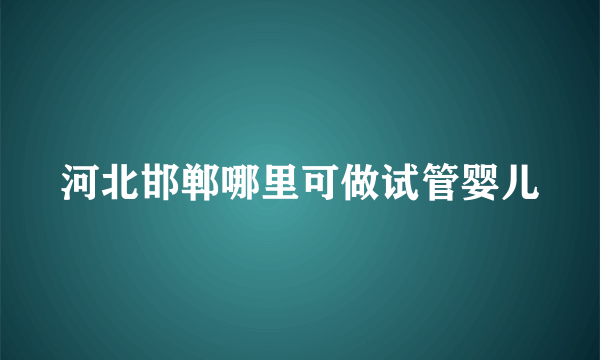 河北邯郸哪里可做试管婴儿