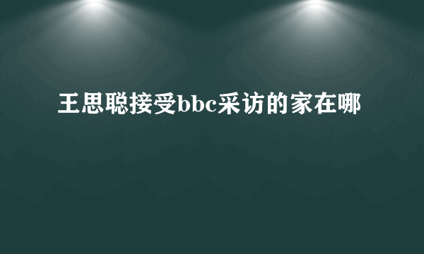 王思聪接受bbc采访的家在哪