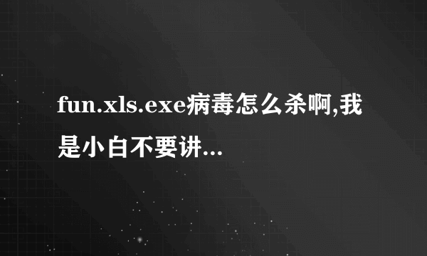 fun.xls.exe病毒怎么杀啊,我是小白不要讲太复杂专业啊