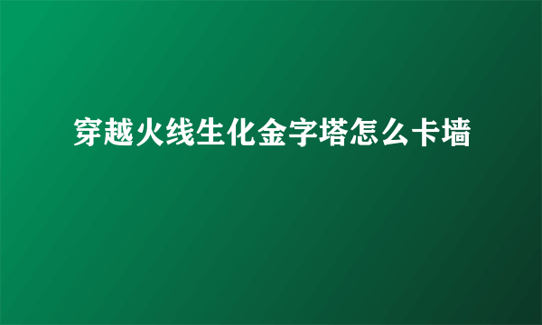 穿越火线生化金字塔怎么卡墙