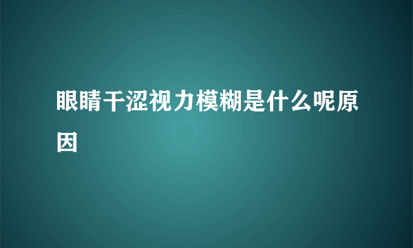 眼睛干涩视力模糊是什么呢原因