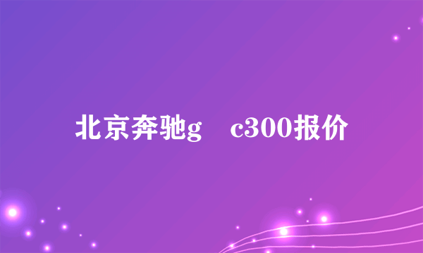 北京奔驰g乚c300报价