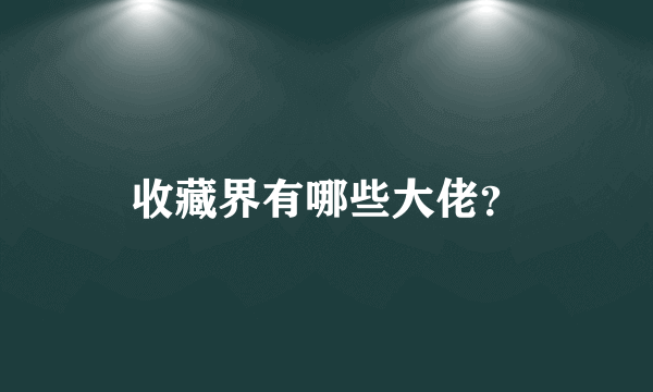 收藏界有哪些大佬？