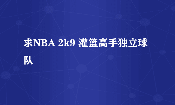 求NBA 2k9 灌篮高手独立球队