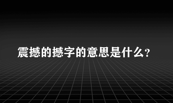 震撼的撼字的意思是什么？