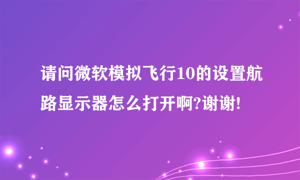 请问微软模拟飞行10的设置航路显示器怎么打开啊?谢谢!