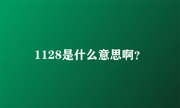 1128是什么意思啊？