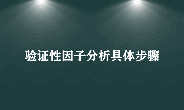 验证性因子分析具体步骤