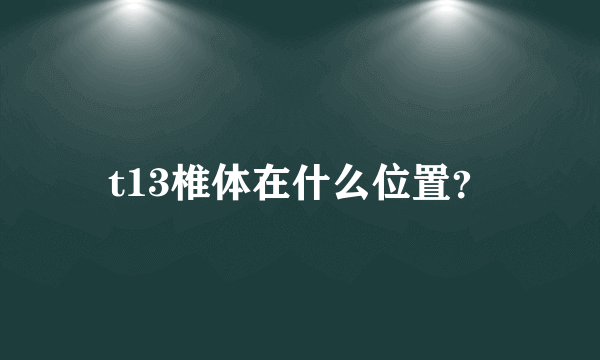 t13椎体在什么位置？