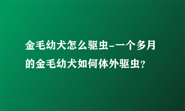 金毛幼犬怎么驱虫-一个多月的金毛幼犬如何体外驱虫？