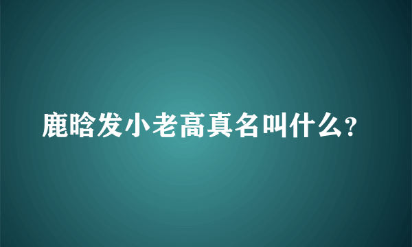 鹿晗发小老高真名叫什么？