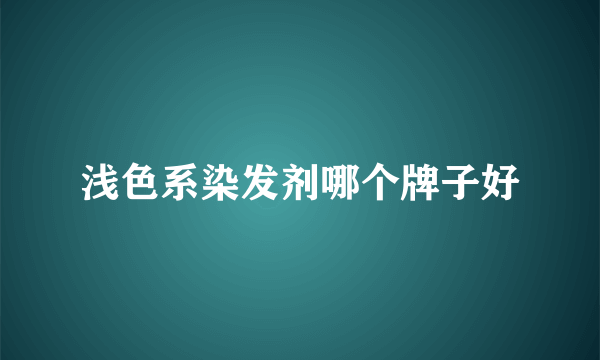 浅色系染发剂哪个牌子好