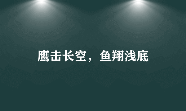 鹰击长空，鱼翔浅底