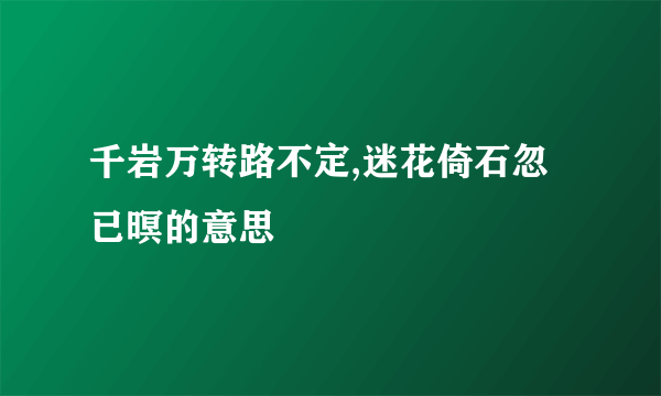 千岩万转路不定,迷花倚石忽已暝的意思