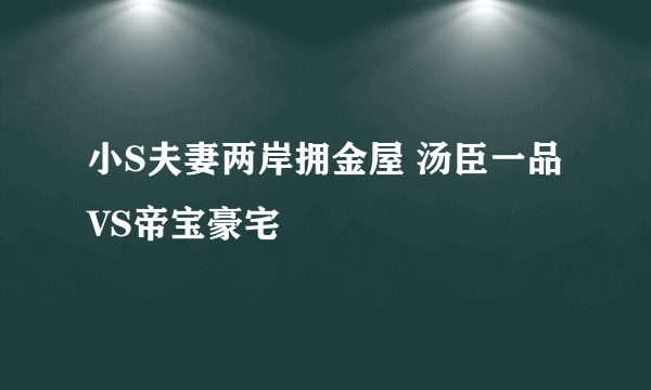 小S夫妻两岸拥金屋 汤臣一品VS帝宝豪宅