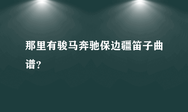 那里有骏马奔驰保边疆笛子曲谱？