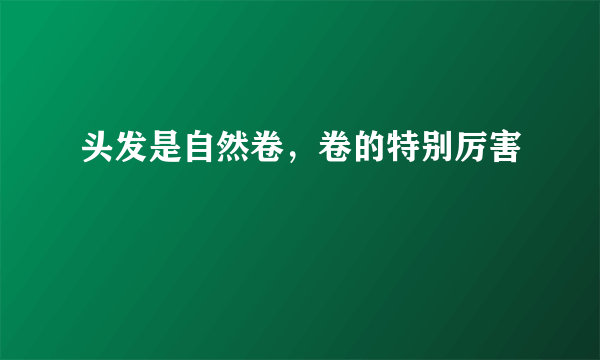 头发是自然卷，卷的特别厉害