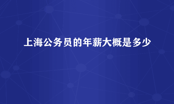 上海公务员的年薪大概是多少