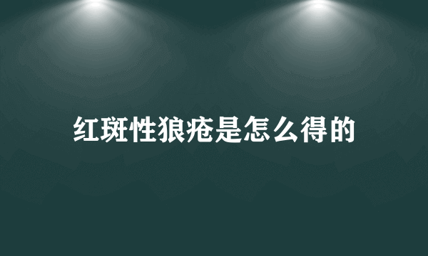 红斑性狼疮是怎么得的