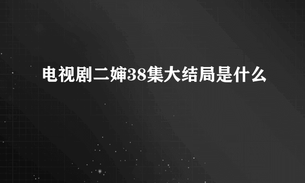 电视剧二婶38集大结局是什么