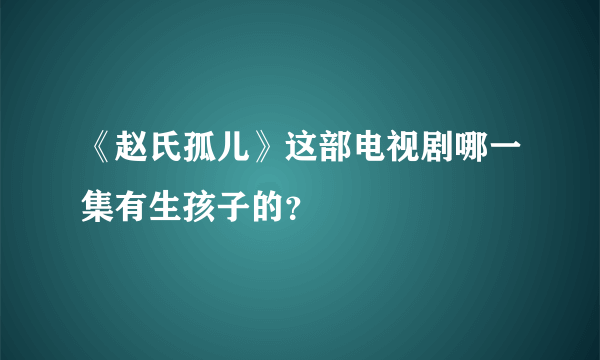 《赵氏孤儿》这部电视剧哪一集有生孩子的？