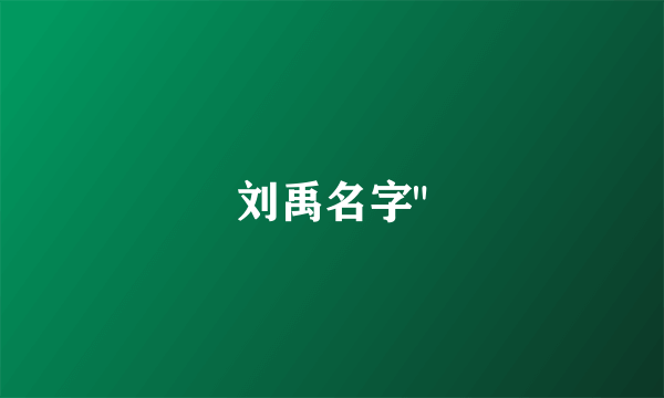 刘禹名字