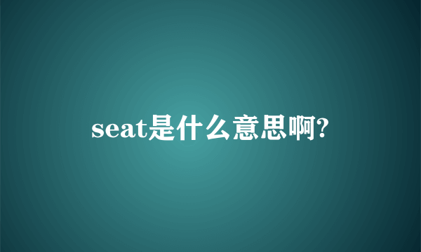 seat是什么意思啊?