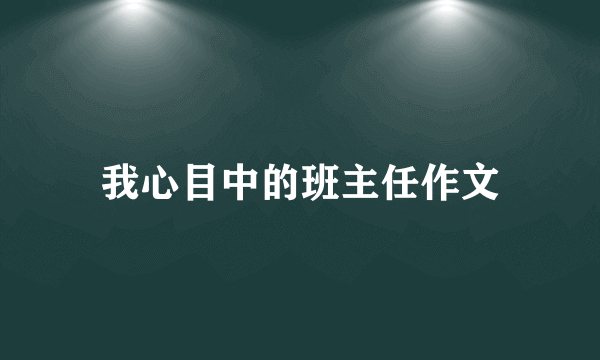 我心目中的班主任作文