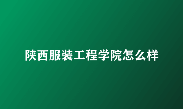 陕西服装工程学院怎么样