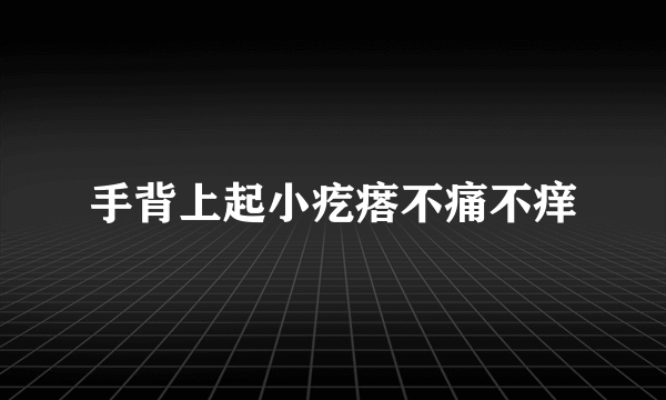 手背上起小疙瘩不痛不痒