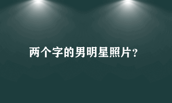 两个字的男明星照片？