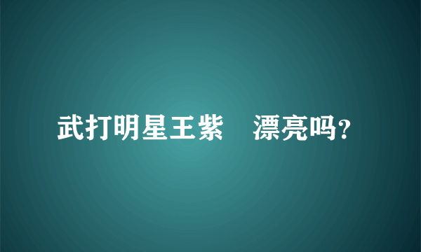 武打明星王紫瑄漂亮吗？