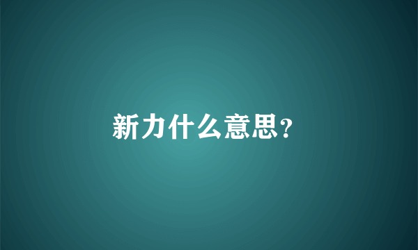 新力什么意思？