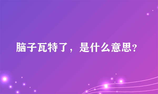 脑子瓦特了，是什么意思？