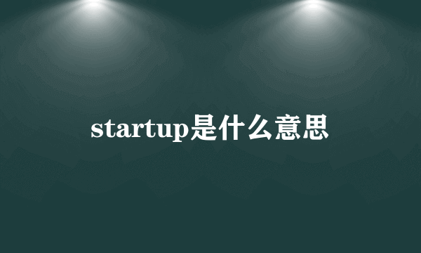 startup是什么意思