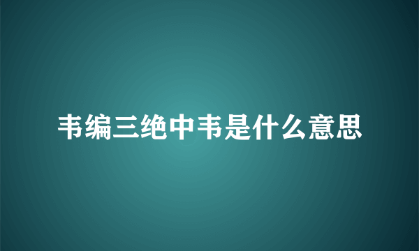 韦编三绝中韦是什么意思