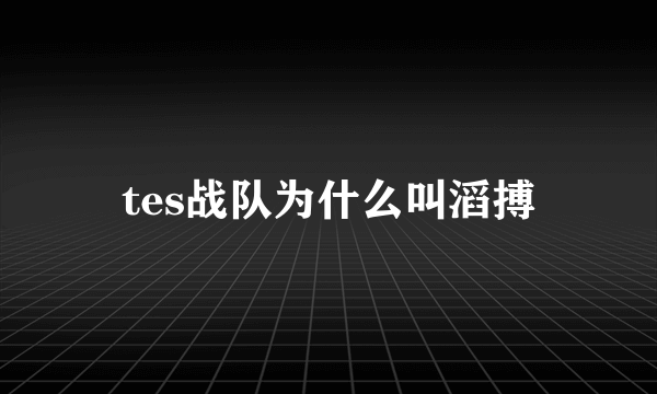 tes战队为什么叫滔搏