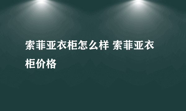 索菲亚衣柜怎么样 索菲亚衣柜价格