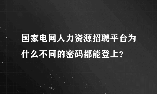 国家电网人力资源招聘平台为什么不同的密码都能登上？